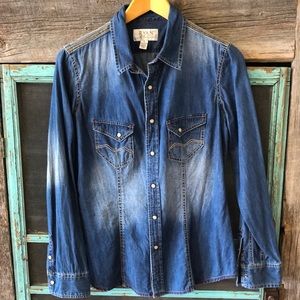 Ryan Michael Denim Snap Shirt